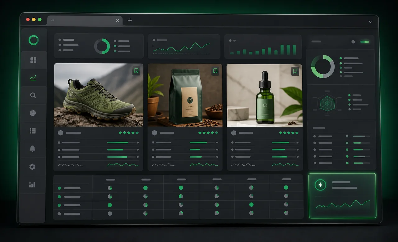 Ecommerce product visibility comparison dashboard